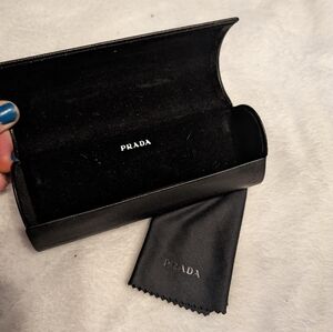 Prada Optical Case Eyeglass Black Hard Box Cloth Magnetic Original and Authentic